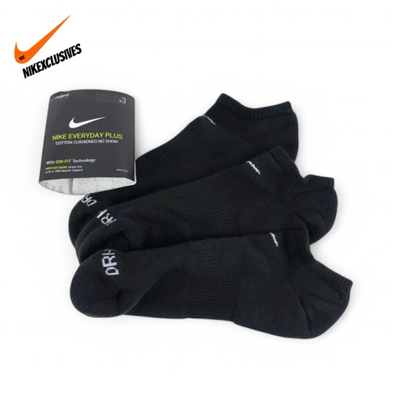 Nike dri-fit everyday plus cushioned no show socks 3 pack SX6889-010 - Picture 1 of 11